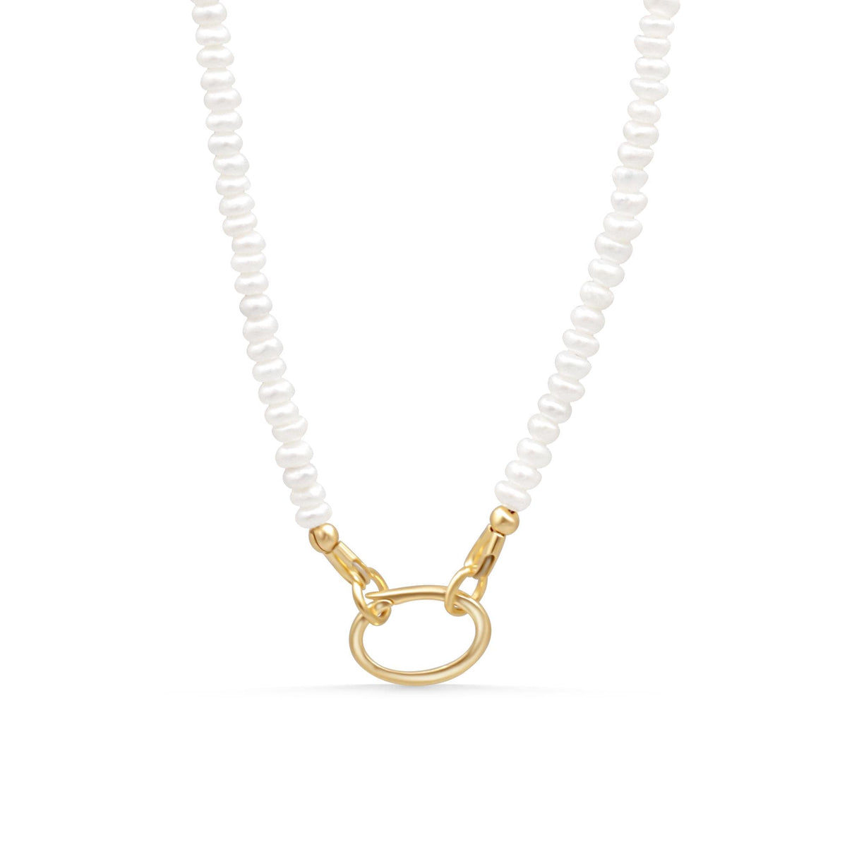 Freshwater Pearl Necklace with 14K Gold Carabiner