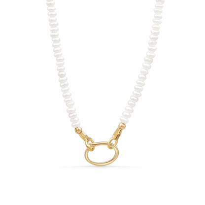 Freshwater Pearl Necklace with 14K Gold Carabiner