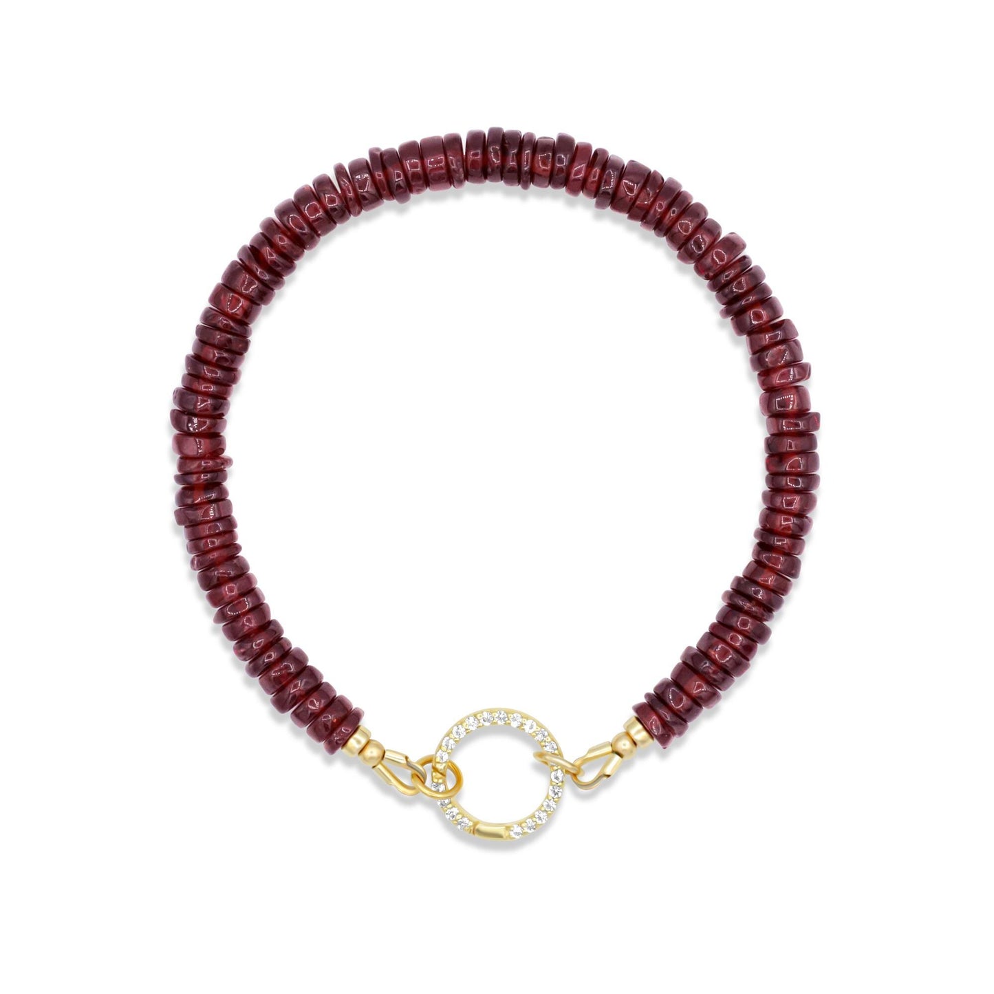 White topaz Garnet Bracelet