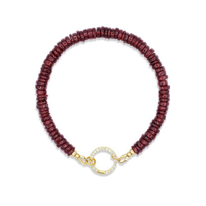 White topaz Garnet Bracelet