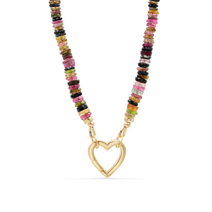 Tourmaline Heart Burst Necklace