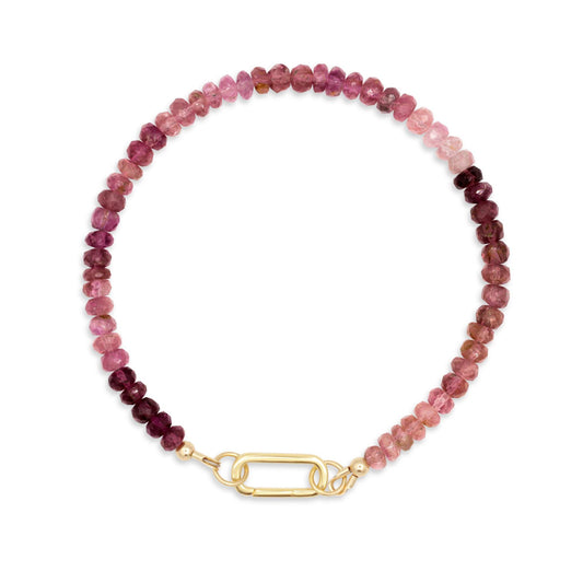 Pink Tourmaline Carabiner Bracelet