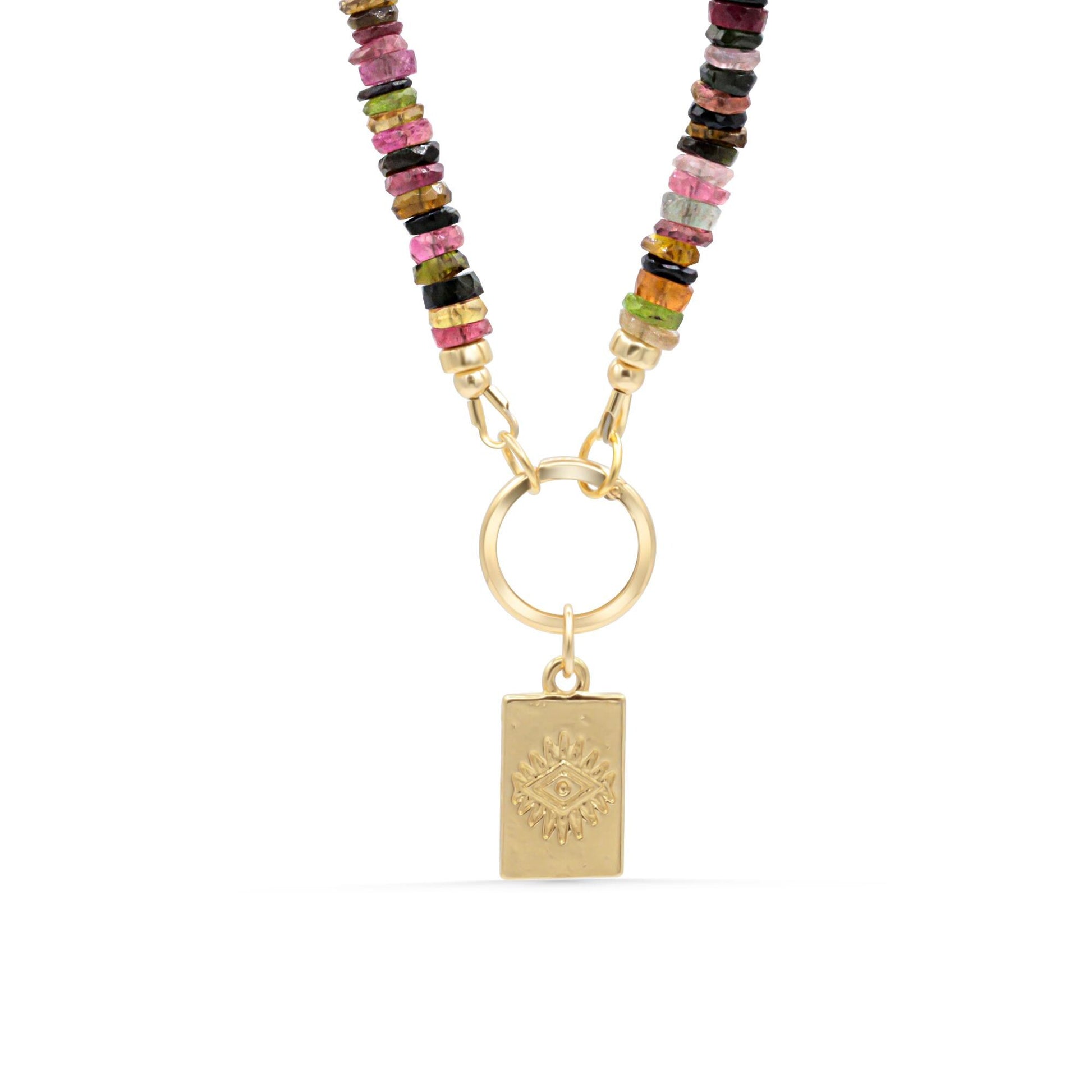 Tourmaline Heart Burst Necklace