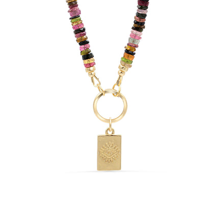 Tourmaline Heart Burst Necklace