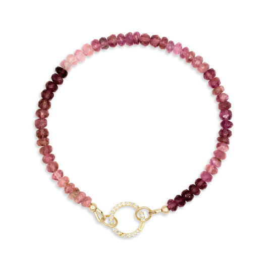Pink Tourmaline Carabiner Bracelet