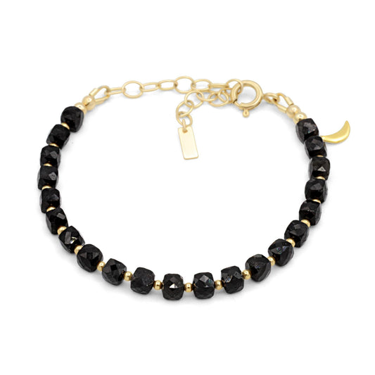 Black Tourmaline Bracelet | FACETED black tourmaline bracelet | [EBBP2031, EBLP1936] Genuine Black Tourmaline | Energy Bracelet | Strength