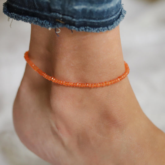 Carnelian Anklet – 14K Gold Filled