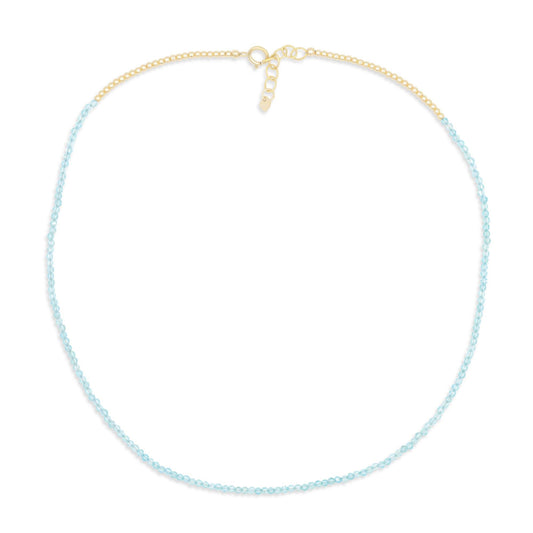 Blue Topaz | dainty blue topaz gold | November birthstone necklace [ENBM2013_DIP] | genuine blue topaz jewelry | blue topaz AAA
