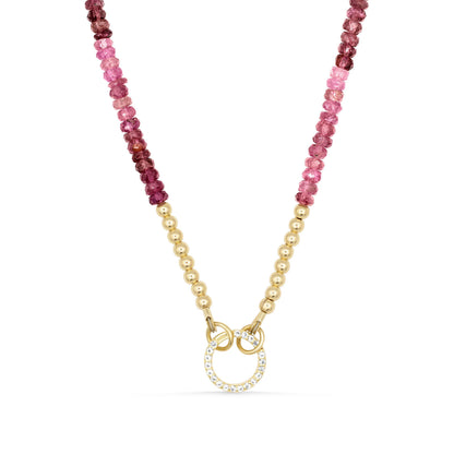 Pink Tourmaline Carabiner Necklace