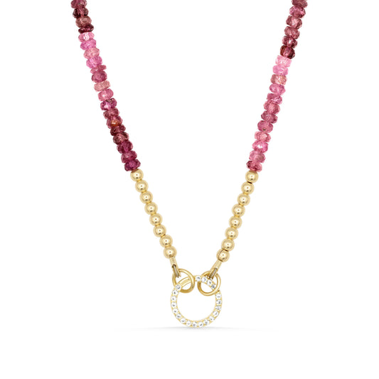 Pink Tourmaline Carabiner Necklace
