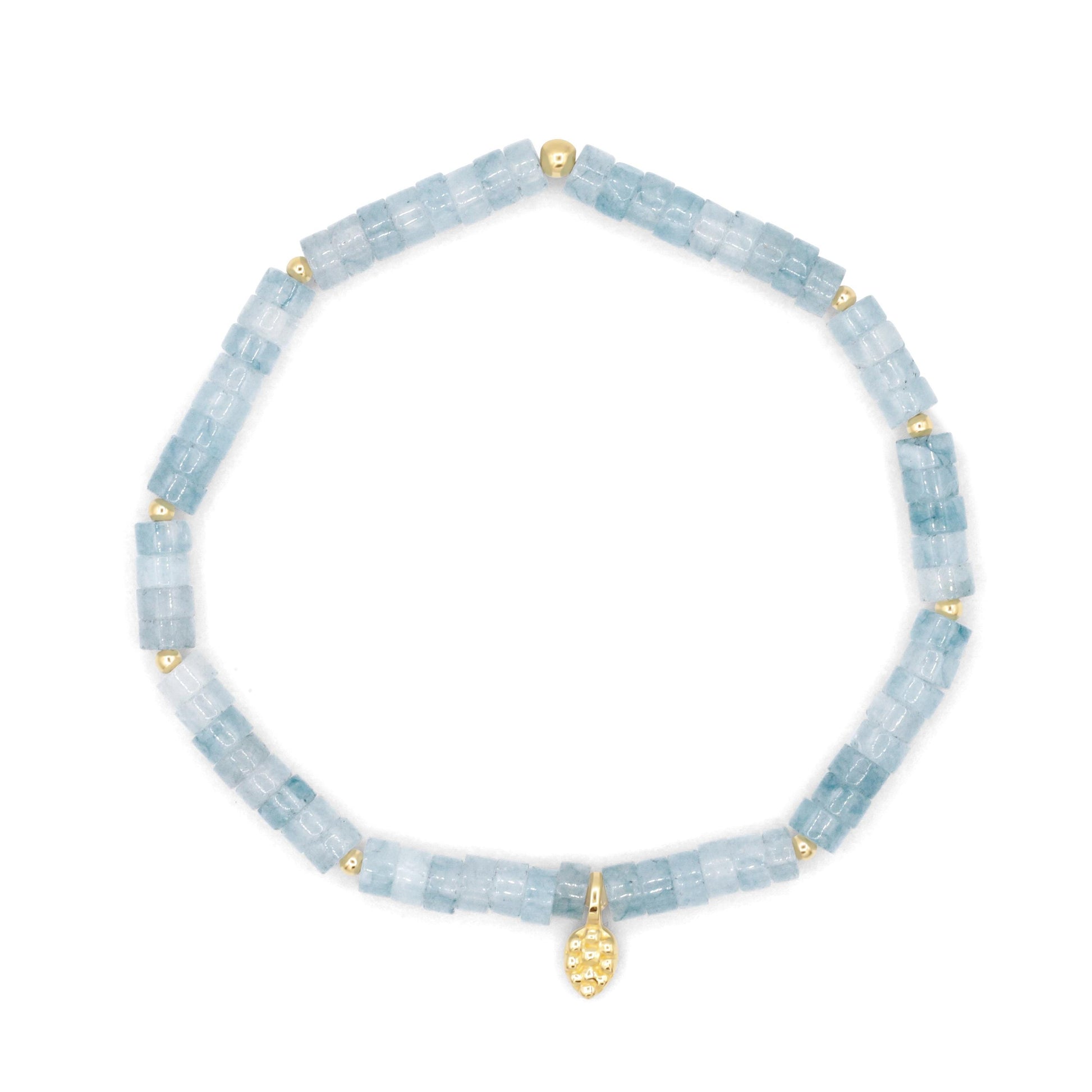 Aquamarine Heishi Bracelet 4mm