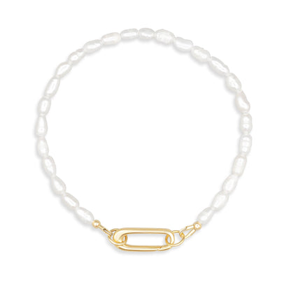 Pearl carabiner bracelet