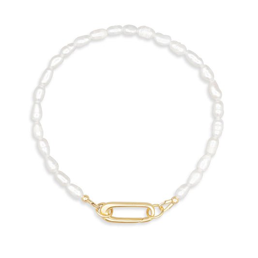 Pearl carabiner bracelet