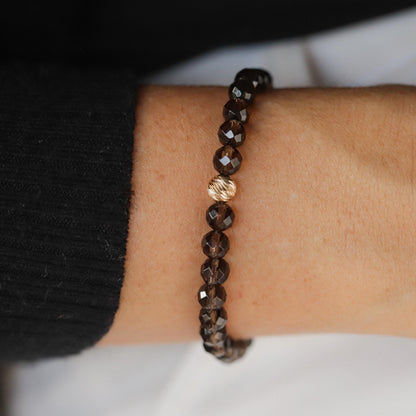 Smoky quartz 8mm Hamsa
