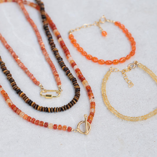 Carnelian toggle necklace