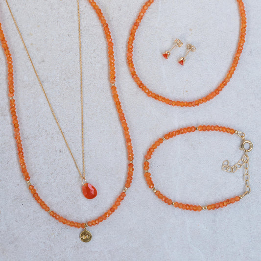 Carnelian Anklet – 14K Gold Filled