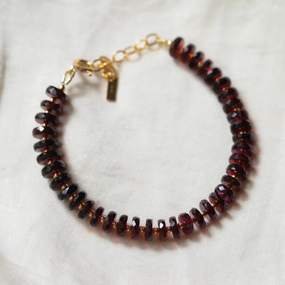 Garnet Stacking Bracelet - 14K gold filled
