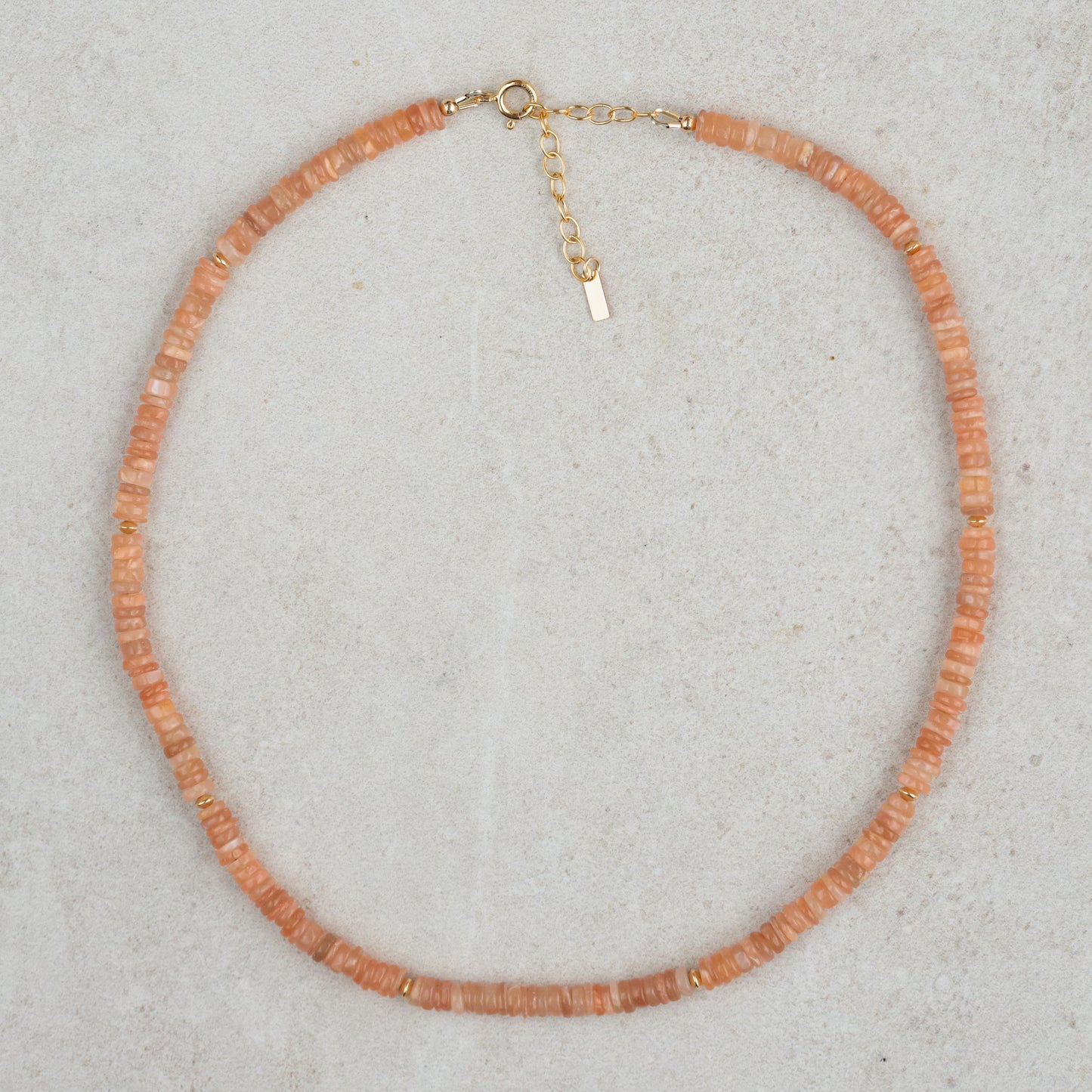 Peachy Glow Moonstone necklace | Peach Moonstone Necklace, [dip] dainty peach moonstone , June Birthstone Jewelry