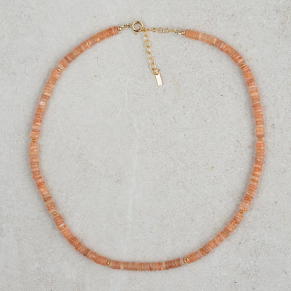 Peachy Glow Moonstone necklace | Peach Moonstone Necklace, [dip] dainty peach moonstone , June Birthstone Jewelry