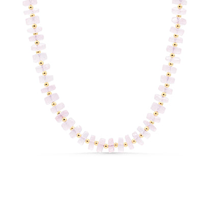 Rose quartz Heishi Necklace