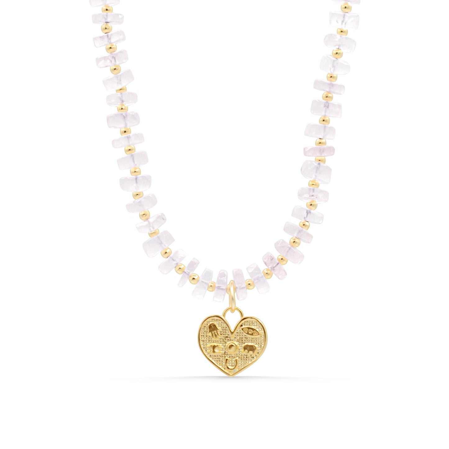 Rose quartz Heishi Necklace
