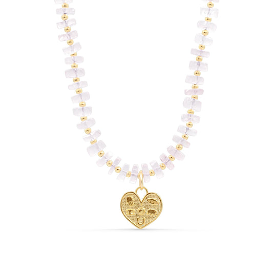 Rose quartz Heishi Necklace