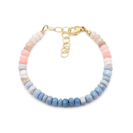 Mixed Opal Bracelet | Blue Opal Pink Opal Bracelet | Faceted Rondel Gemstone Bracelet | 14K Gold Filled