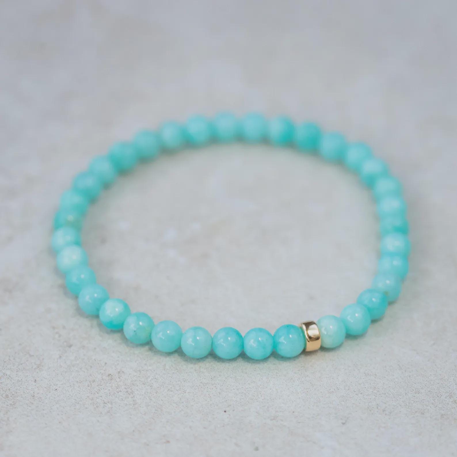 Peruvian amazonite with heart bead