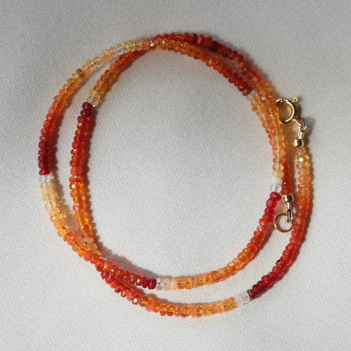 Rare Glow Mexican Fire Opal Necklace