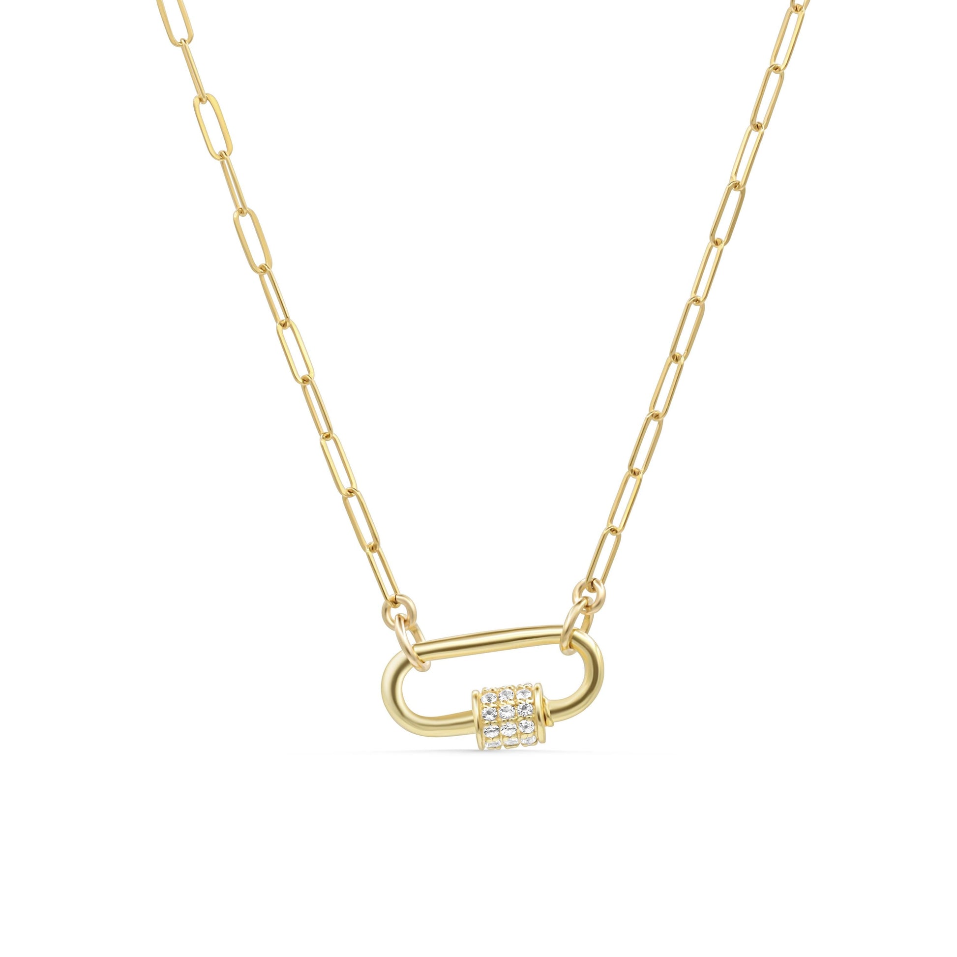 14k Gold Filled Paperclip Chain Necklace, gold filled carabiner necklace [ENGP1300] everyday gold necklace, paperclip chain jewelry *BSS