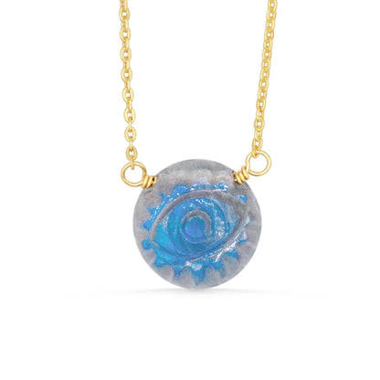 Evil eye labradorite pendant Necklace