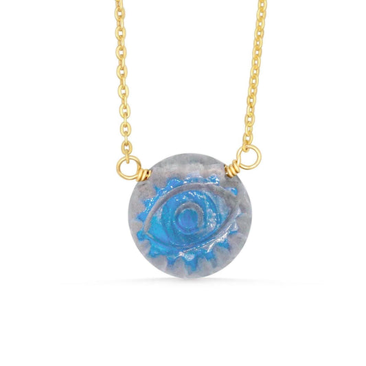 Evil eye labradorite pendant Necklace