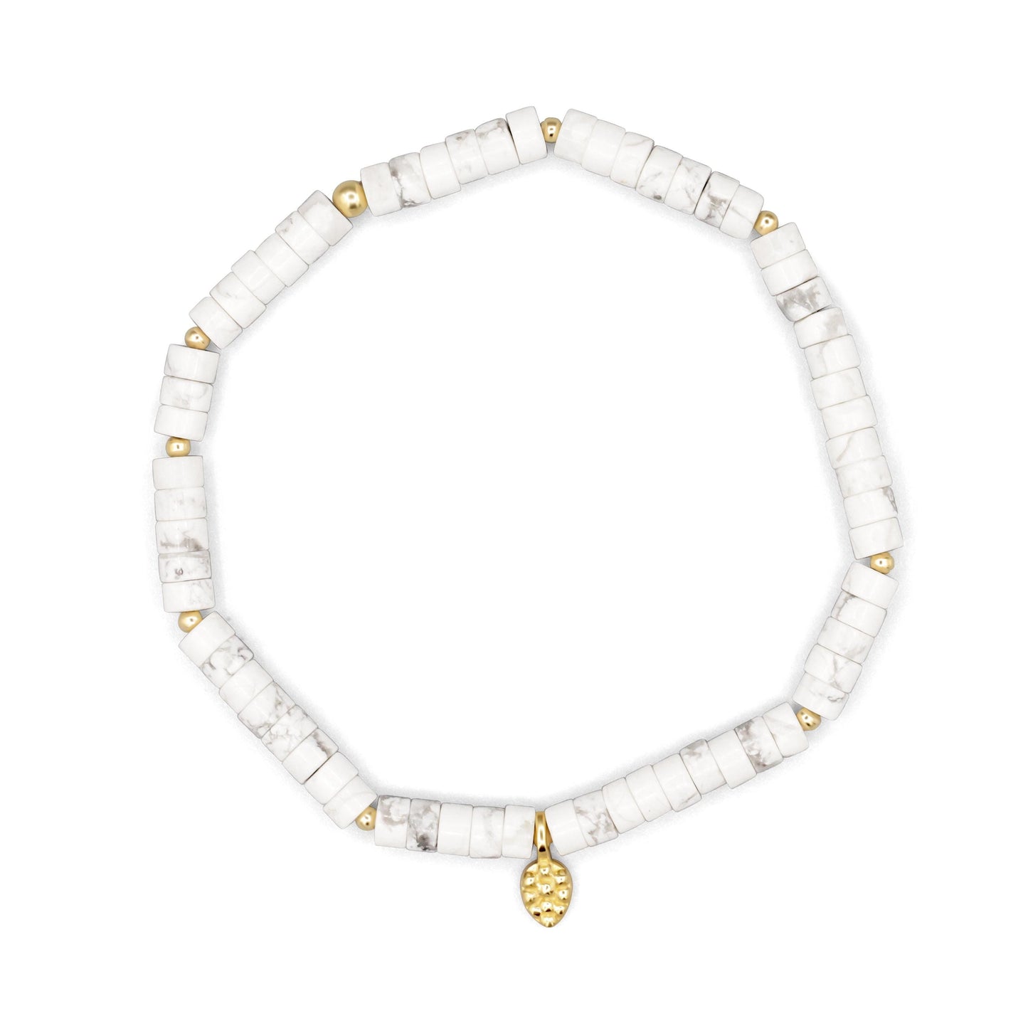 Howlite heishi leaf bracelet