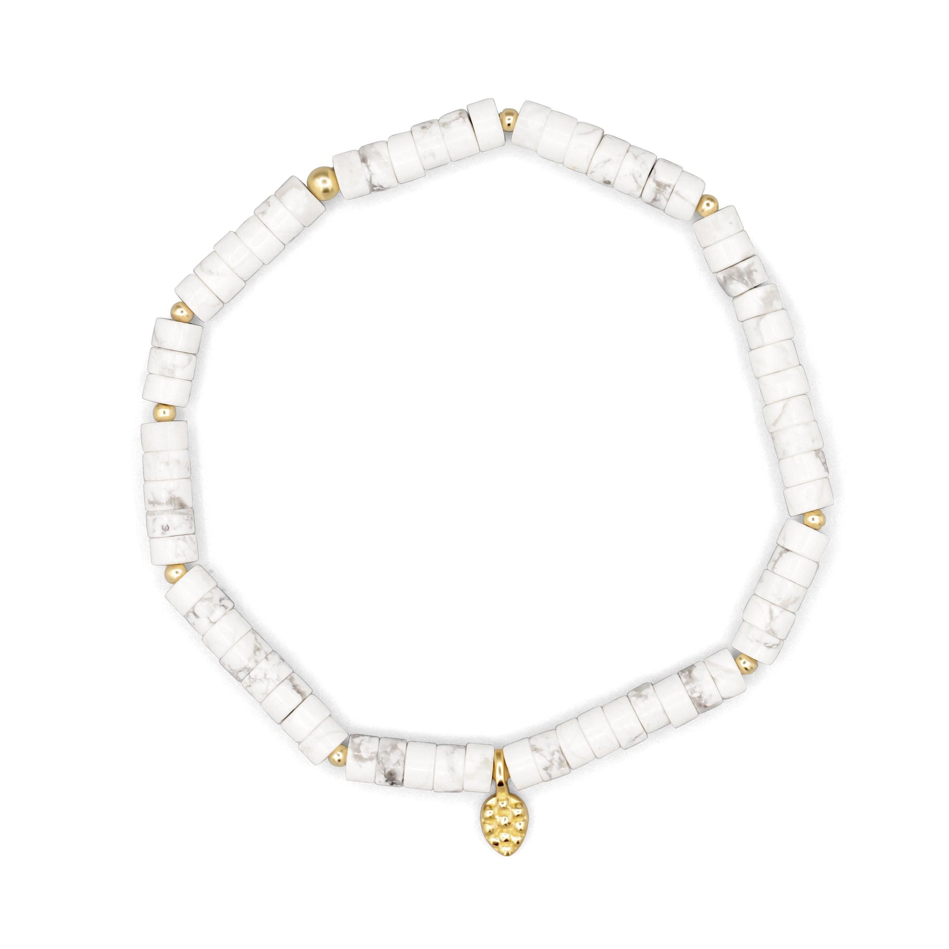 Howlite heishi leaf bracelet