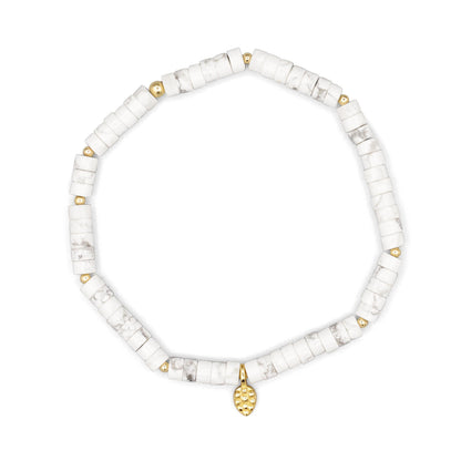 Howlite heishi leaf bracelet