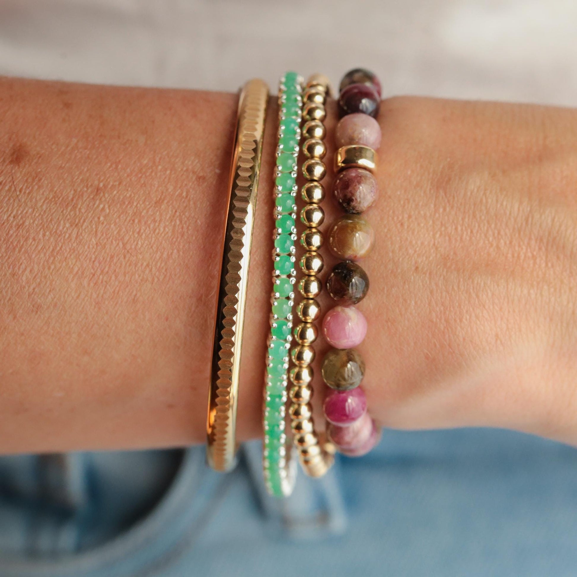 Earthy Pink Tourmaline Bracelet