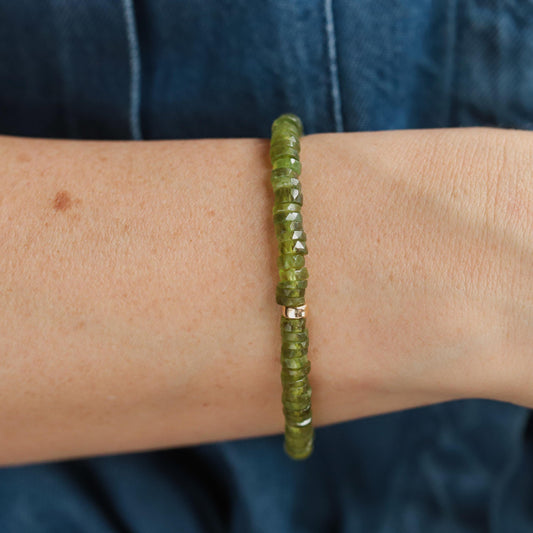 Vessonite Heishi Bracelet