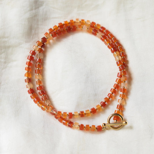 Carnelian toggle necklace