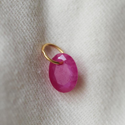 Ruby Pendant Necklace - 14K