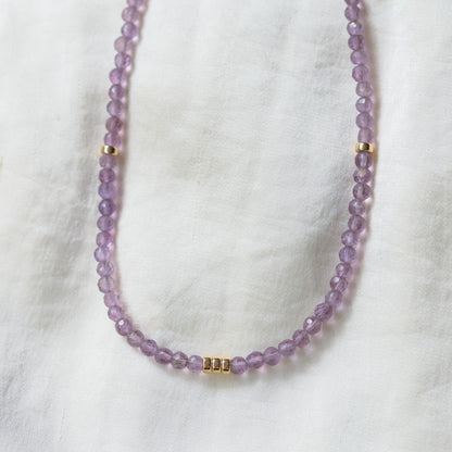 Amethyst Beaded Necklace, Purple Amethyst | Amethyst Necklace | Amethyst Necklace | February birthstone