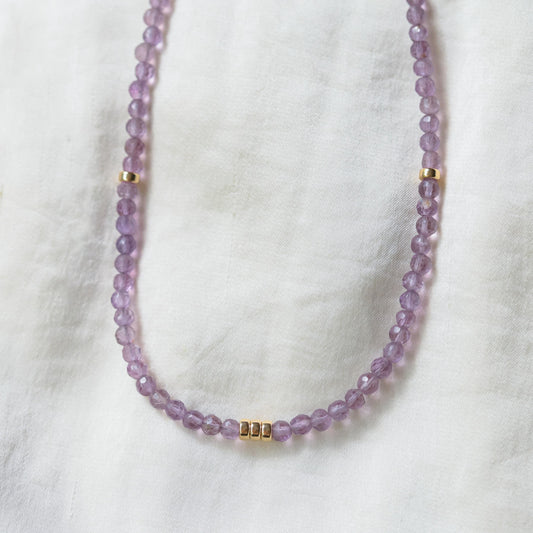 Amethyst Beaded Necklace, Purple Amethyst | Amethyst Necklace | Amethyst Necklace | February birthstone