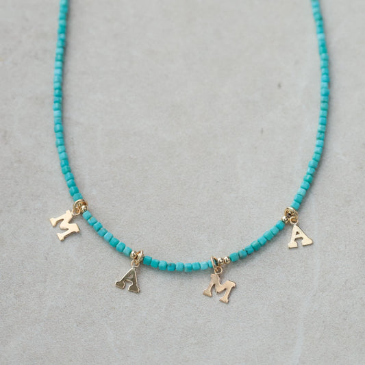 Mama Turquoise Cube Necklace