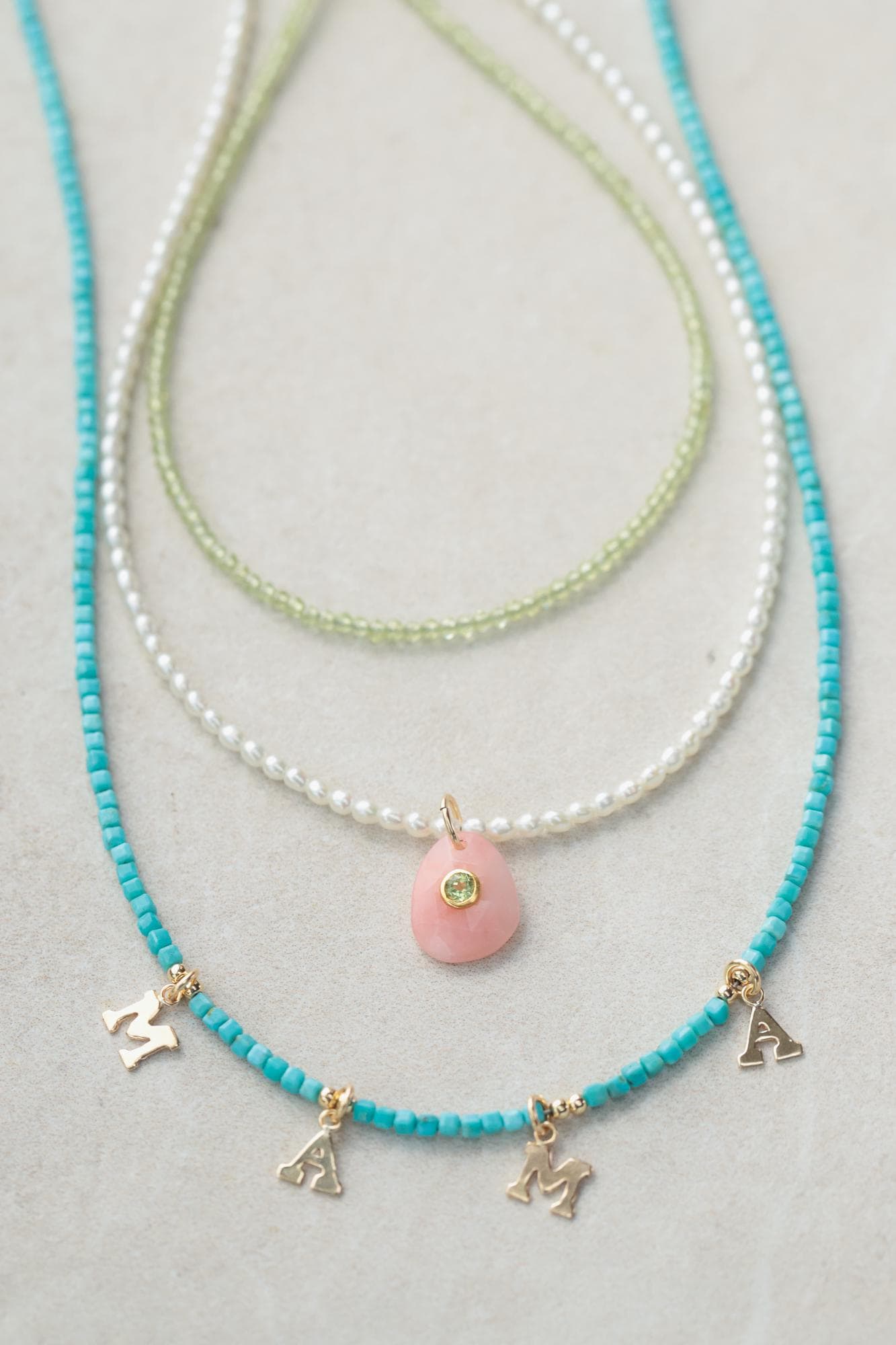 Mama Turquoise Cube Necklace