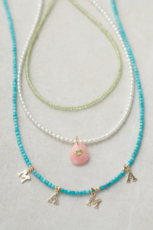 Mama Turquoise Cube Necklace