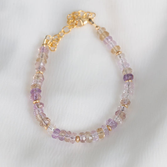 Ametrine Bracelet, Ametrine Jewelry, Ametrine Crystal, Purple Crystal Bracelet, Gemstone Bracelet, Women bracelet