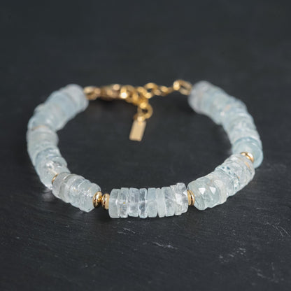 Blue Topaz Bracelet | dainty blue topaz gold | November birthstone bracelet | genuine blue topaz jewelry | blue topaz bracelet