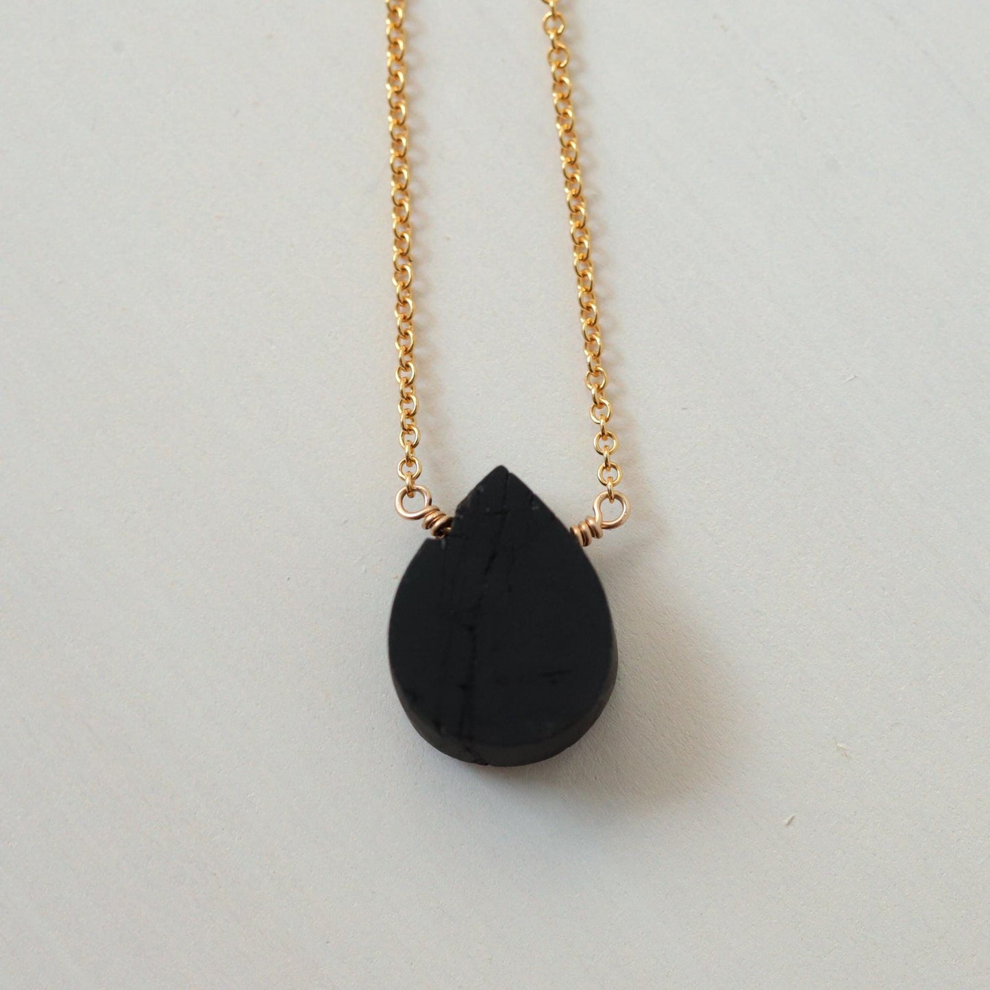 Protection Black Tourmaline Necklace - 14K gold filled