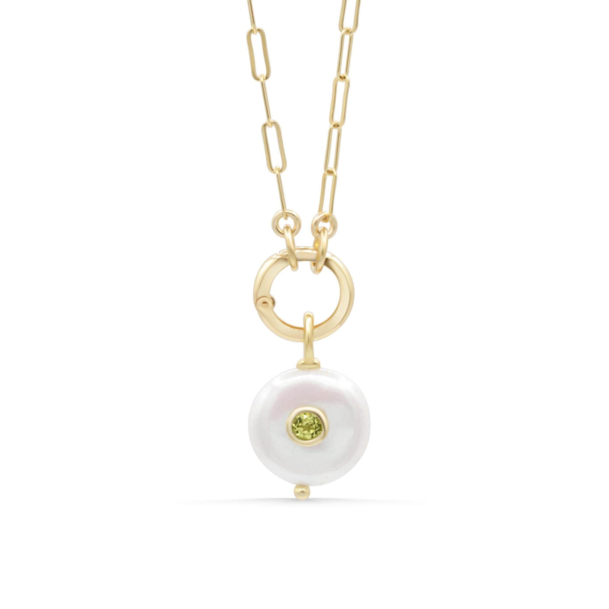 Pearl Necklace with Peridot