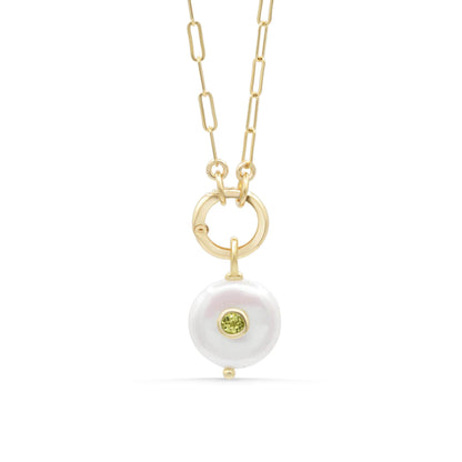 Pearl Necklace with Peridot