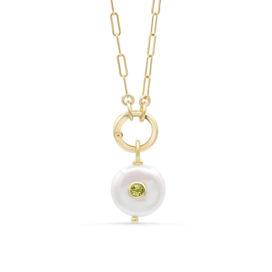 Pearl Necklace with Peridot